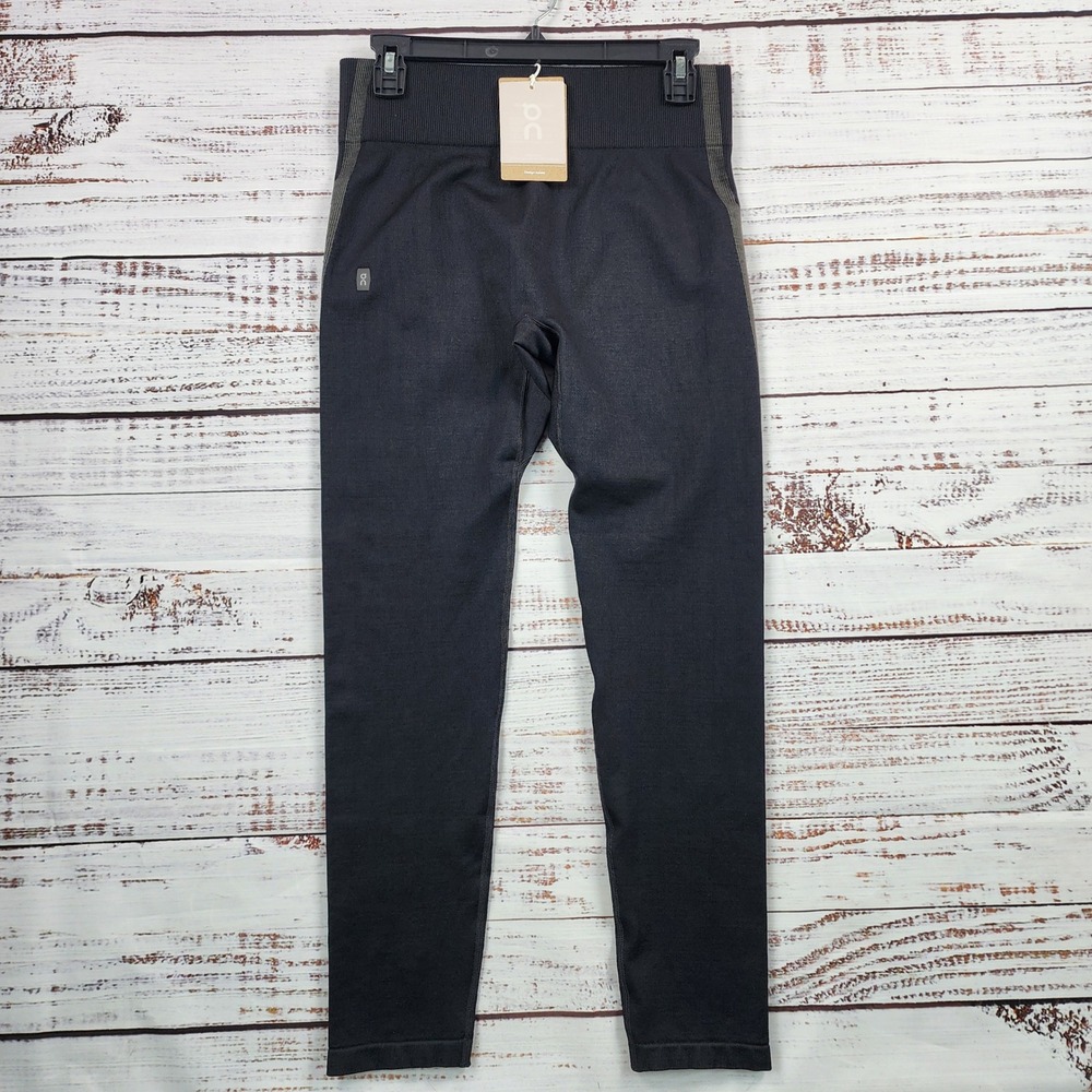 NWT On Running Womens XL Studio Knit Leggings Black High Rise Performance